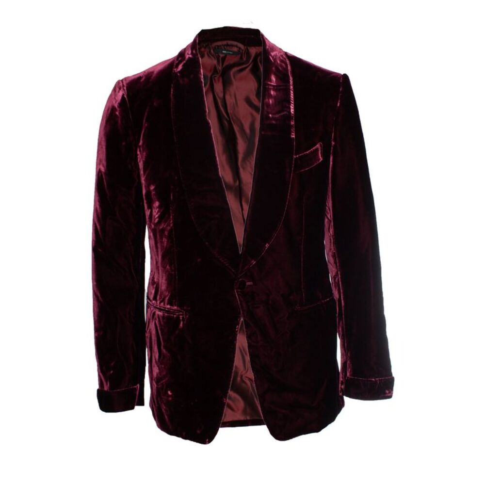 Tom Ford, Velvet shelton blazer in burgundy